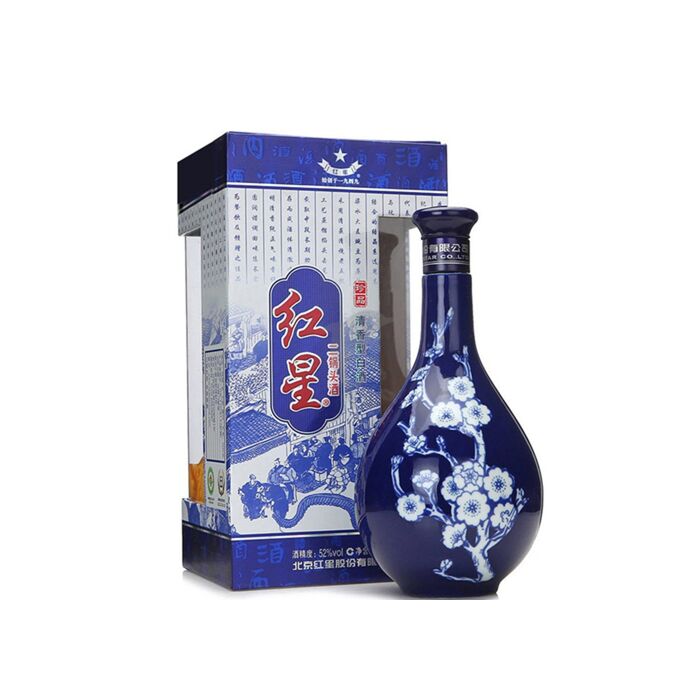 红星蓝花瓷清香型白酒52% 500ml