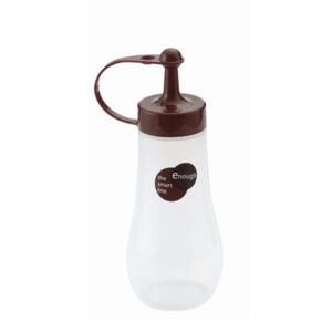 Kitchen Plastic Squeeze Dressing Bottle Dispenser Cruet for Sauce Oil Vinegar Ketchup 250ml - Brown