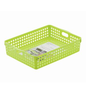 Plastic Basket Tidy Storage Office Household School A4 Stationary - Green