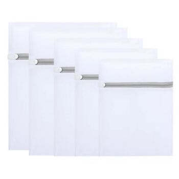 [Gray zipper 6-piece set] Thickened laundry bag set