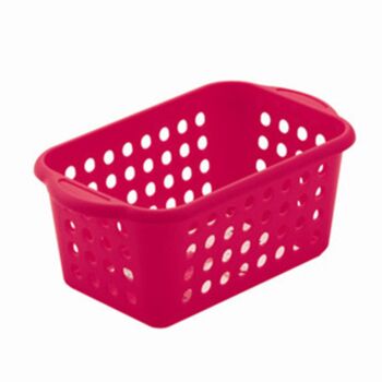 Plastic Handy Basket Bathroom Storage Tidy Organiser - Rose