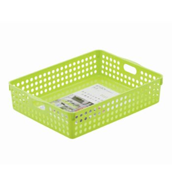 Plastic Basket Tidy Storage Office Household School A4 Stationary - Green