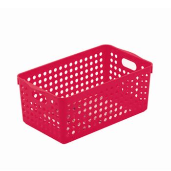Multi Purpose Plastic Handy Fruit Vegetable Basket Kitchen Office Storage Tidy Organiser - Rose