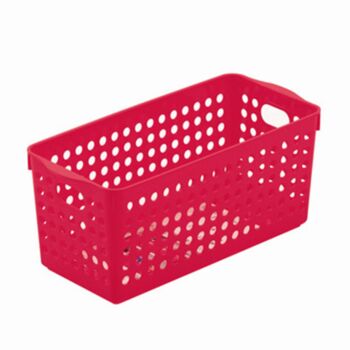Multi Purpose Plastic Handy Fruit Vegetable Basket Kitchen Office Storage Tidy Organiser 4572 - Rose