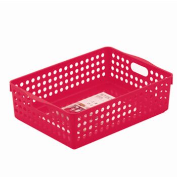 Multi Purpose Plastic Handy Fruit Vegetable Basket Kitchen Office Storage Tidy Organiser 4573 - Rose