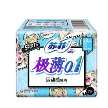 SOFY elastic close to the body extremely thin 0.1 29cm soft night with 7 tablets