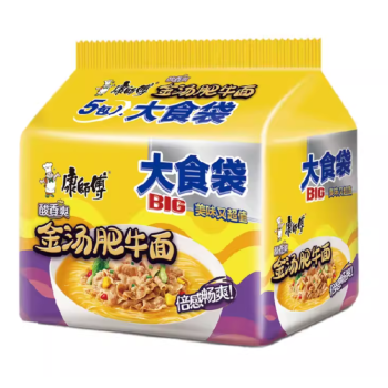 MASTER KONG Instant Noodles- Big  Artificial Beef Soup Flavour 5 in 1