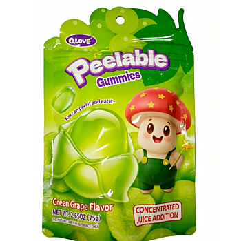QLove Green Grape Flv Peelable Gummies 75g