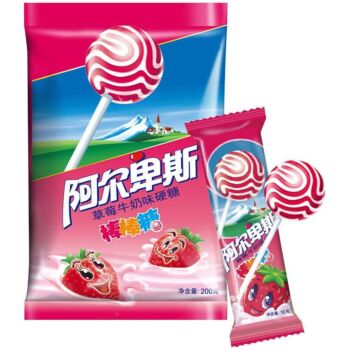 ALPENLIEBE Lollipop Candy - Strawberry&Cream Flavour 200g