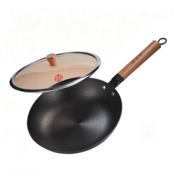 WANGYUANJI Tree-Ring Frying Pan (26cm) + Glass Lid