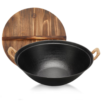 WANGYUANJI Su Wok (36cm) + Wooden Lid