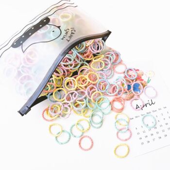 100 Pcs/lot 2CM High-elastic Kids Candy Color Hair Rope 