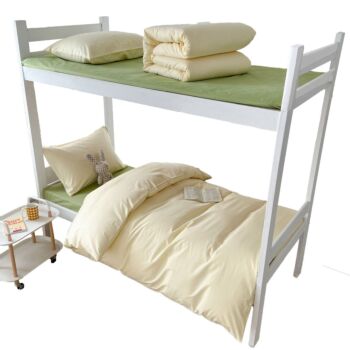 [Cheese-Coffee] Simple cotton three-piece bedding set solid color